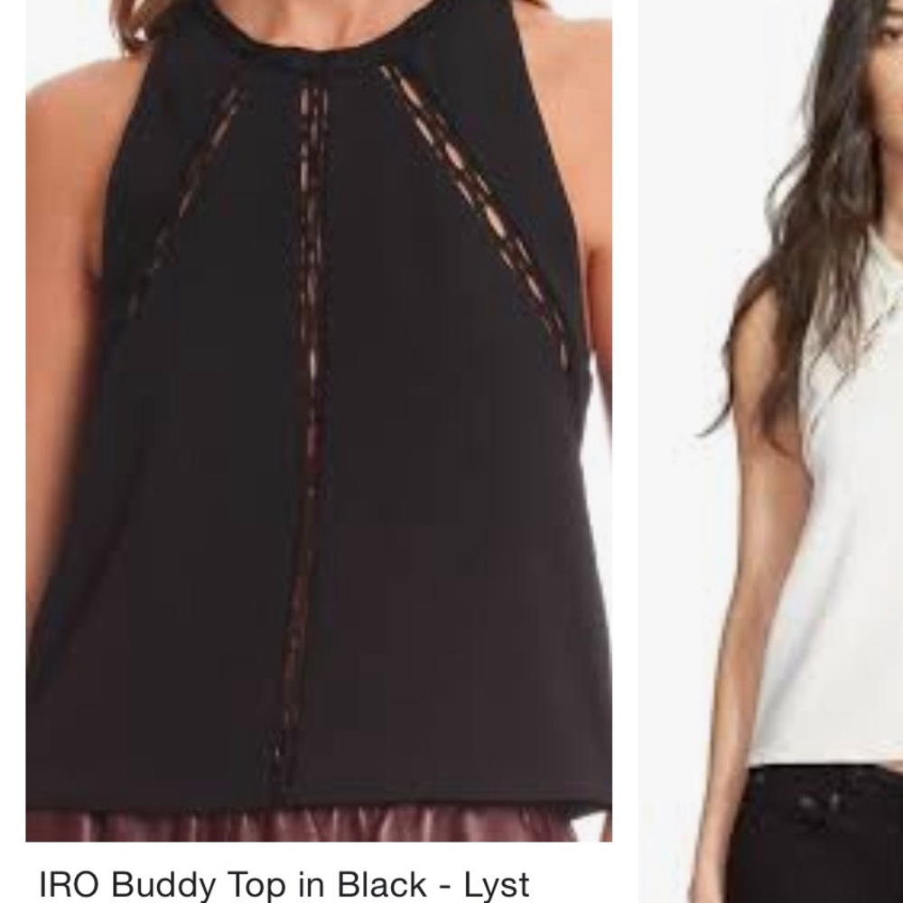 IRO black geometric topology size 34 “buddy” crop